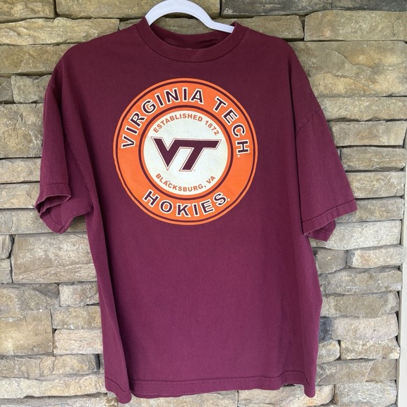 XLARGE VIRGINIA TECH HOKIES TEE T-SHIRT MAROON BLACKSBURG VA TECH FOOT LOCKER - Picture 1 of 4